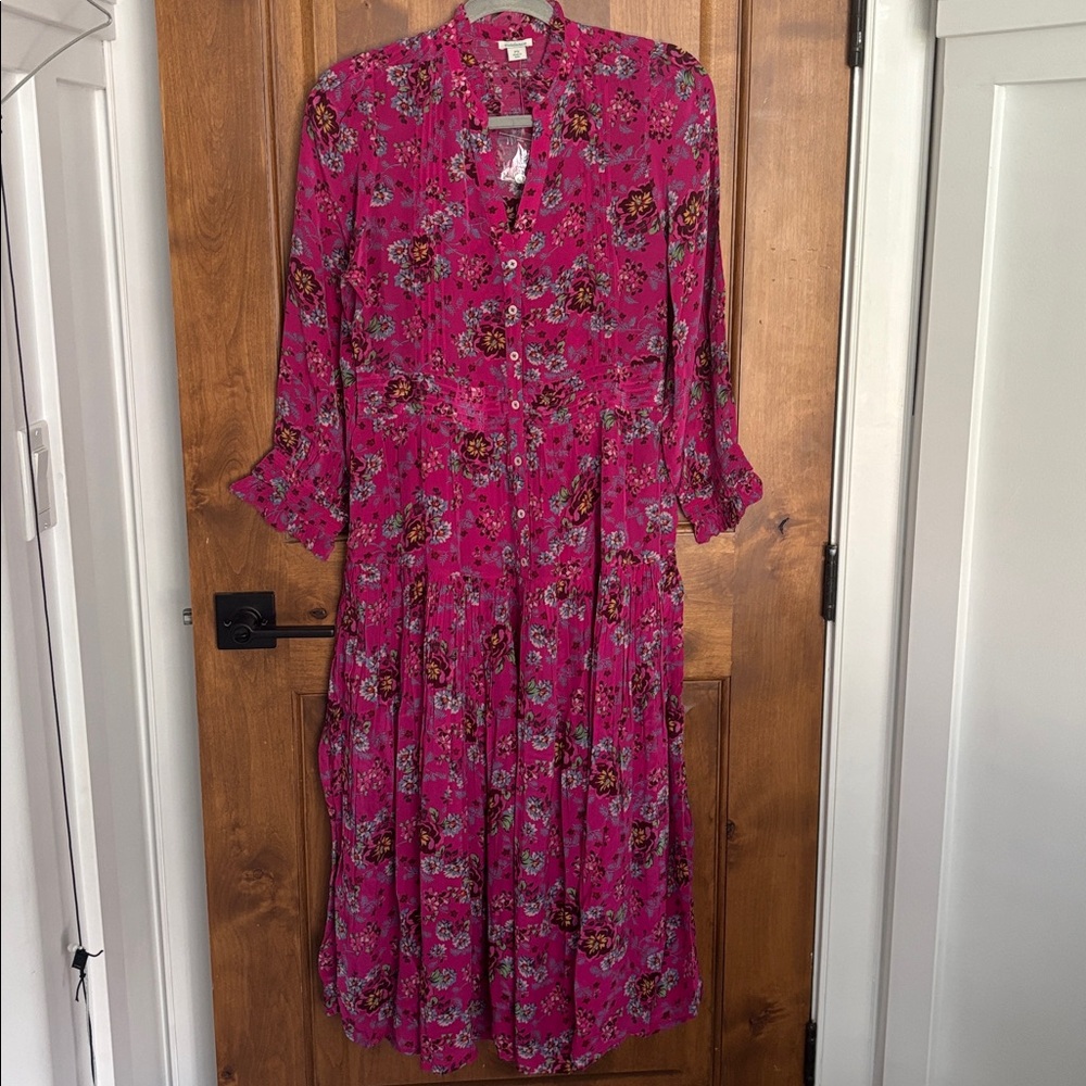 Sundance Zora floral dress in raspberry